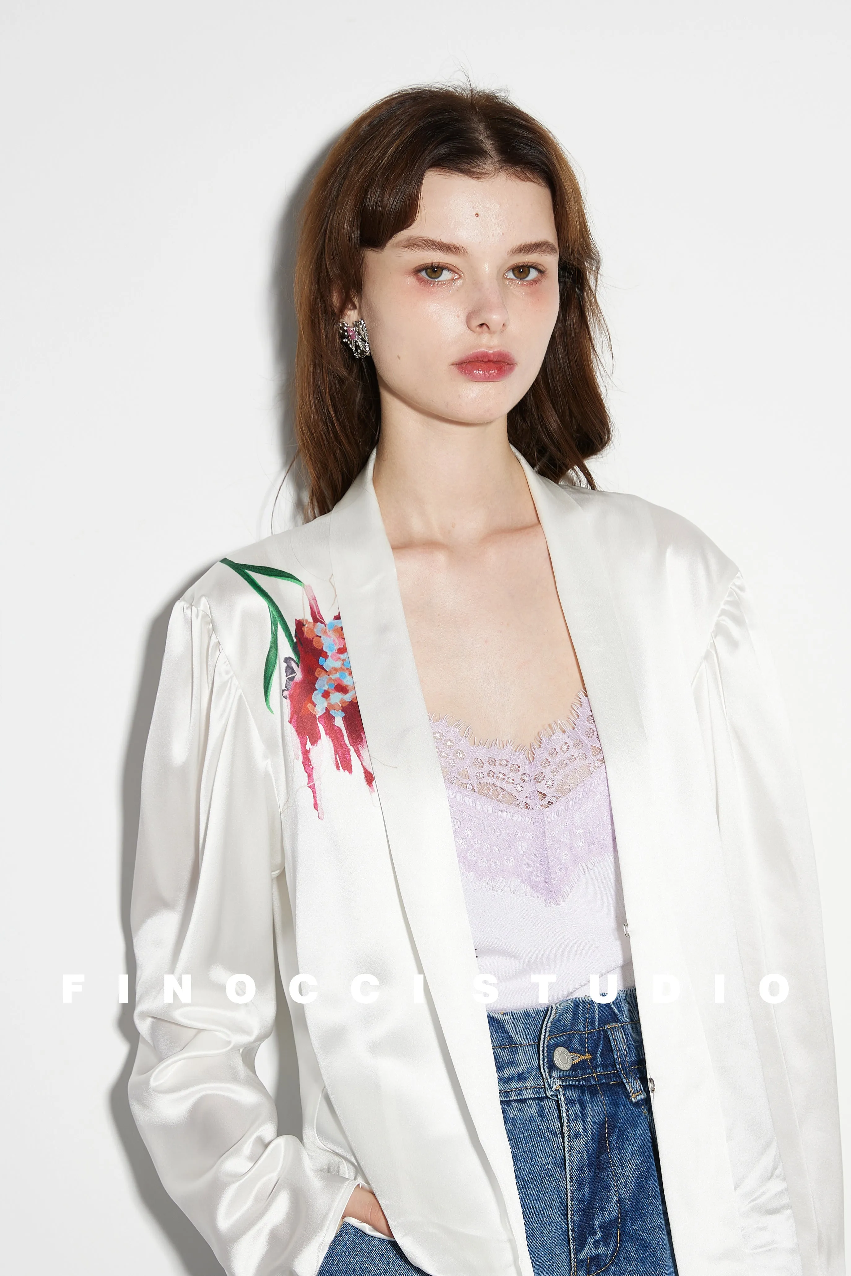 Acetic printed high-end french blouse Nunia