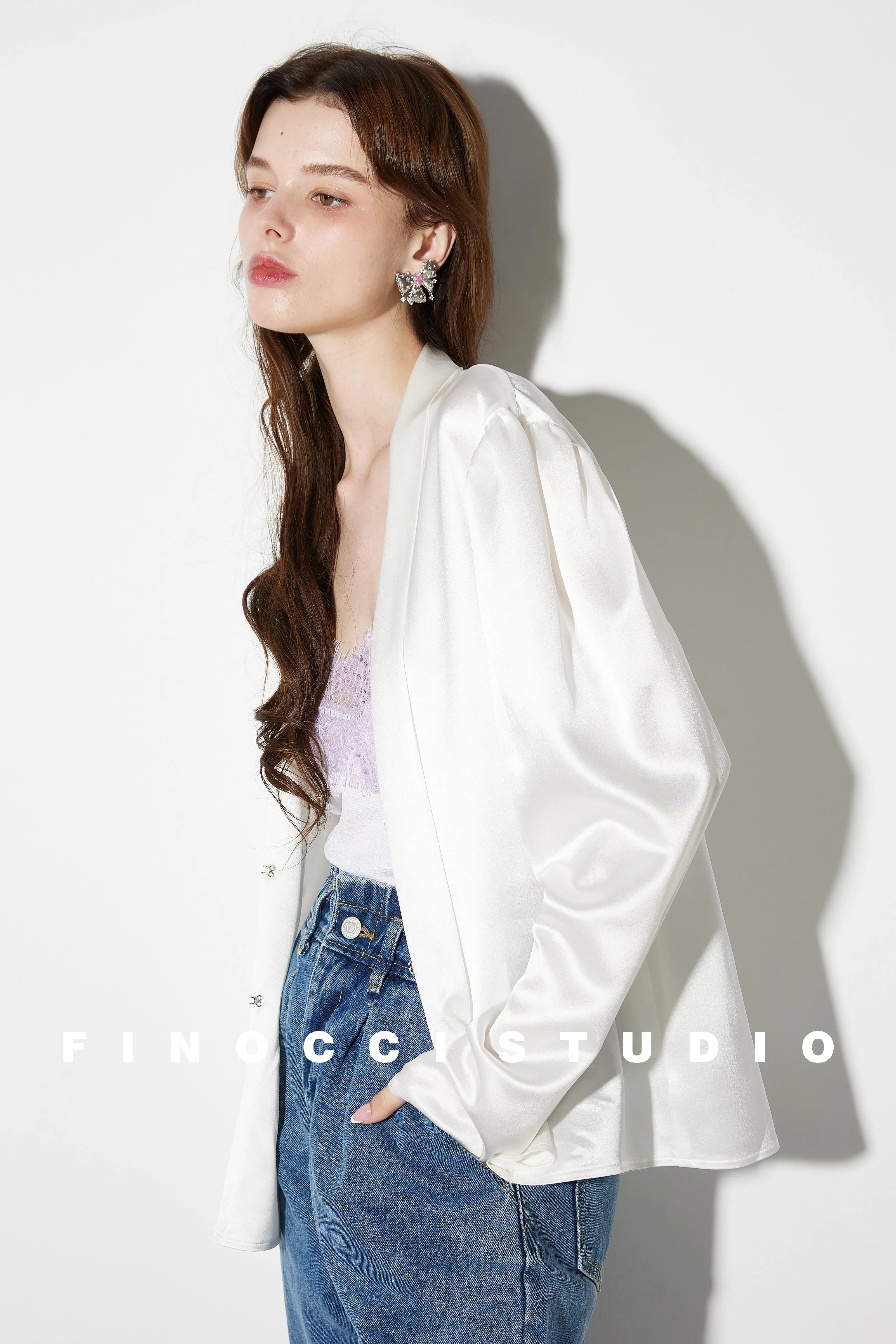 Acetic printed high-end french blouse Nunia
