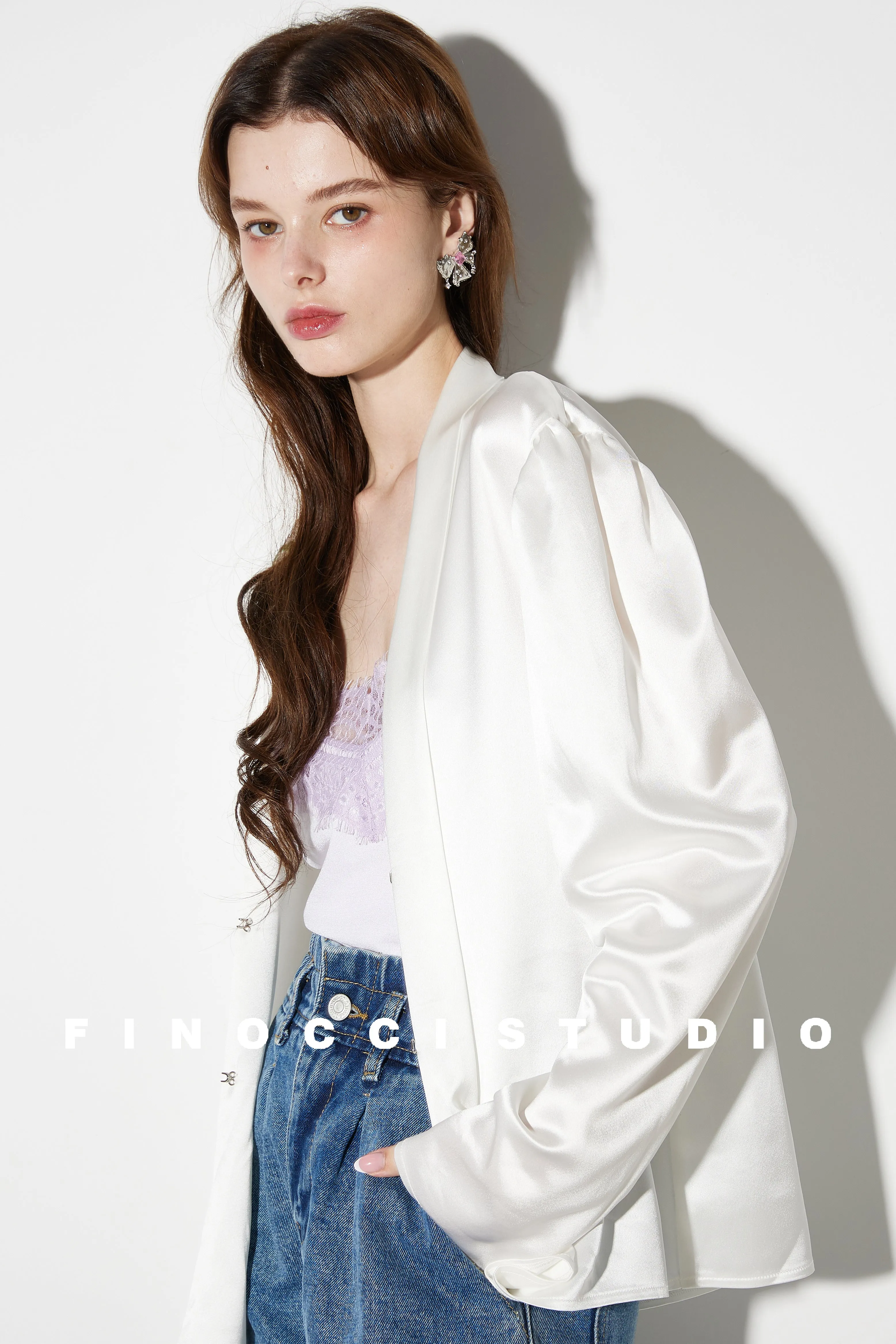 Acetic printed high-end french blouse Nunia