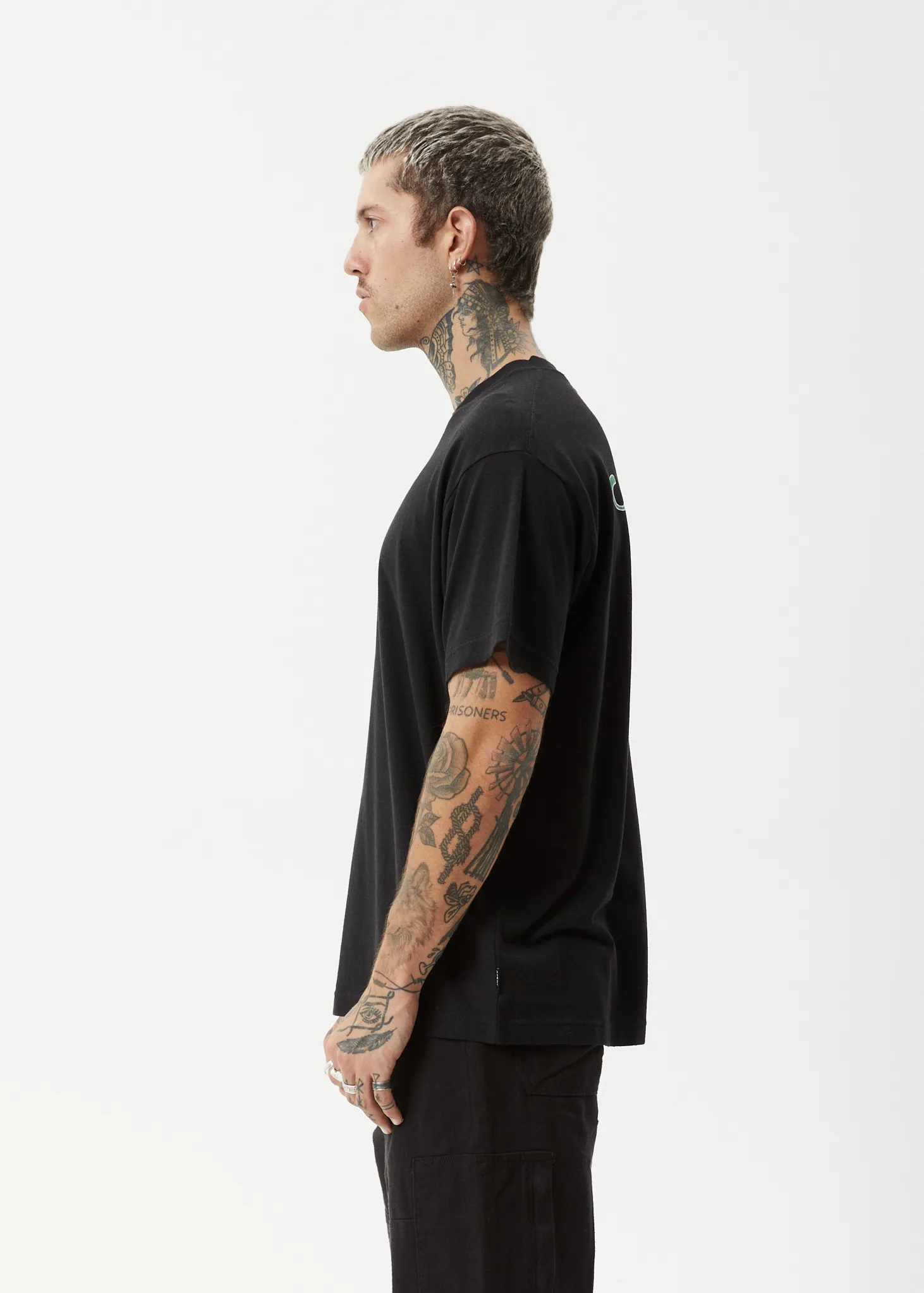 AFENDS Mens Break Through - Boxy T-Shirt - Black