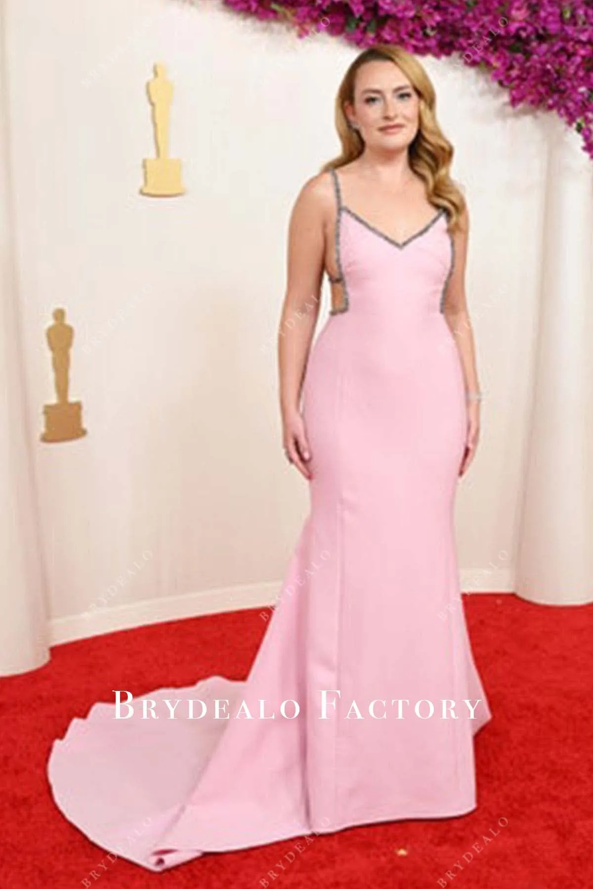 Amelia Dimoldenberg 2024 Oscars Pink Satin Mermaid Dress