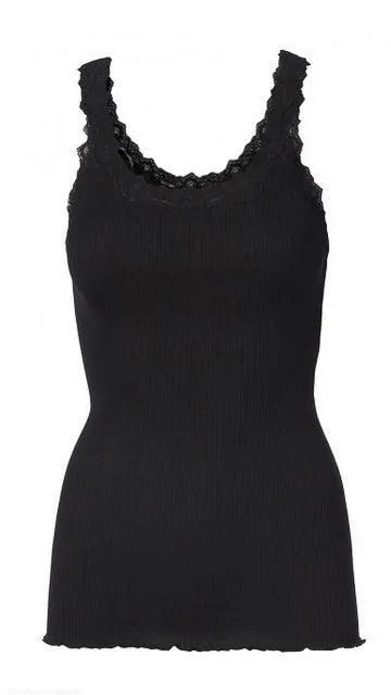 Black Rosemunde Babette Silk Lace Tank Top