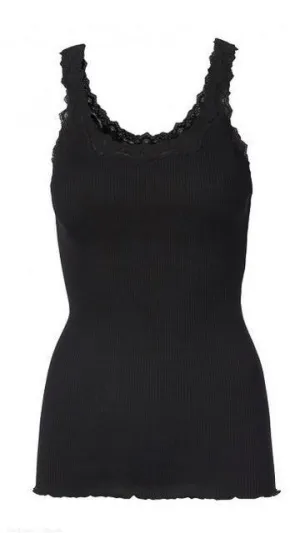 Black Rosemunde Babette Silk Lace Tank Top