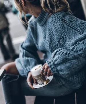 Boho French Elegant Oversized Turtleneck Sweater