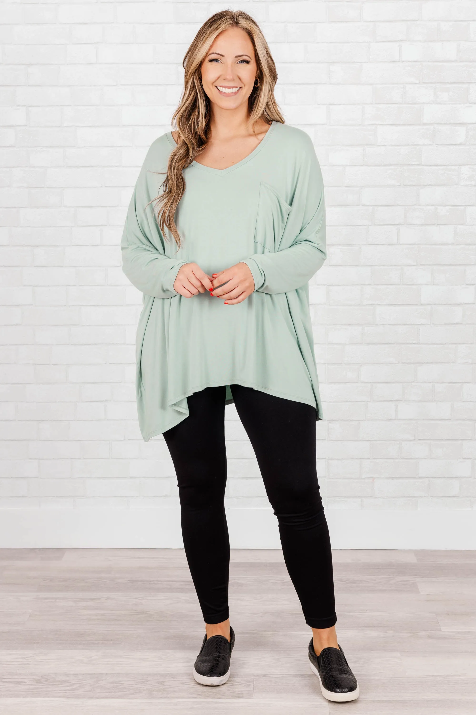 Call Me Today Top, Light Green