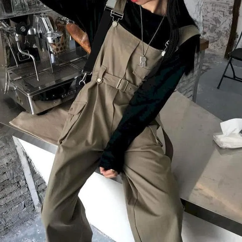 Cargo Dugarees With Waistbelt