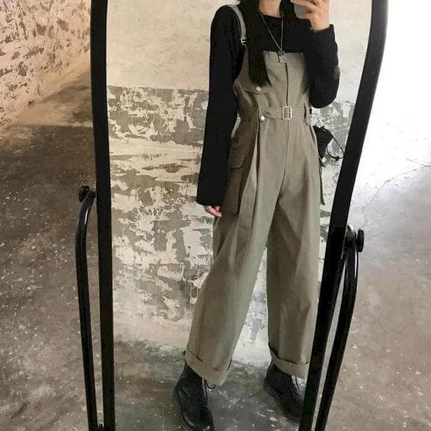 Cargo Dugarees With Waistbelt