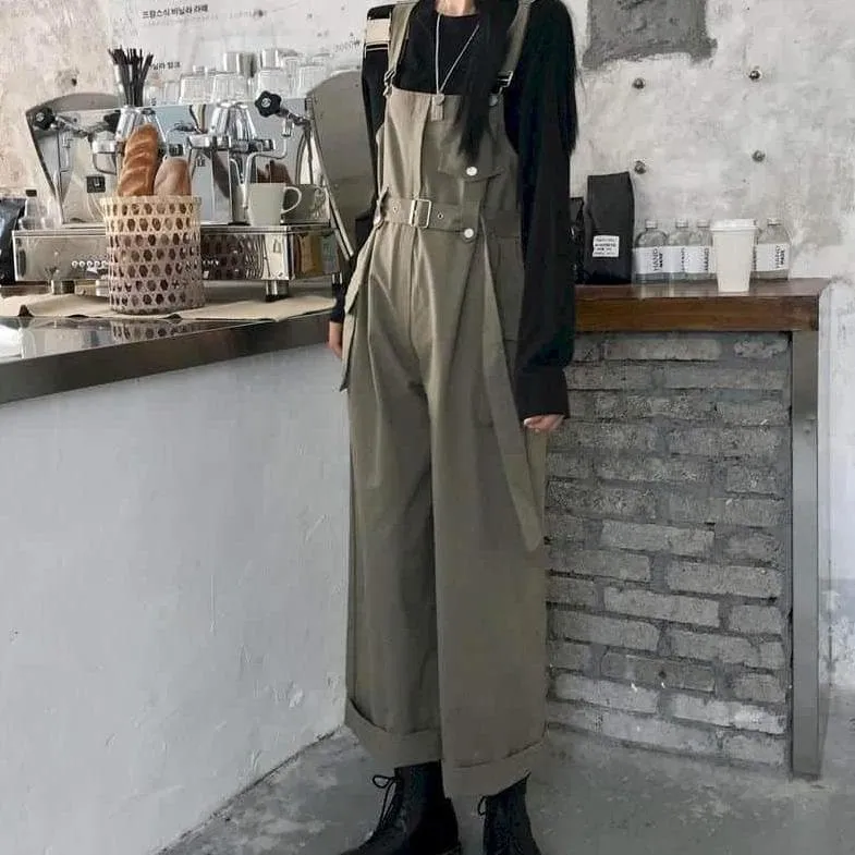 Cargo Dugarees With Waistbelt