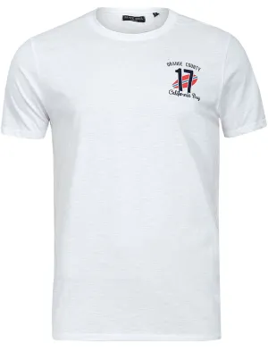 County Motif Crew Neck T-Shirt in White
