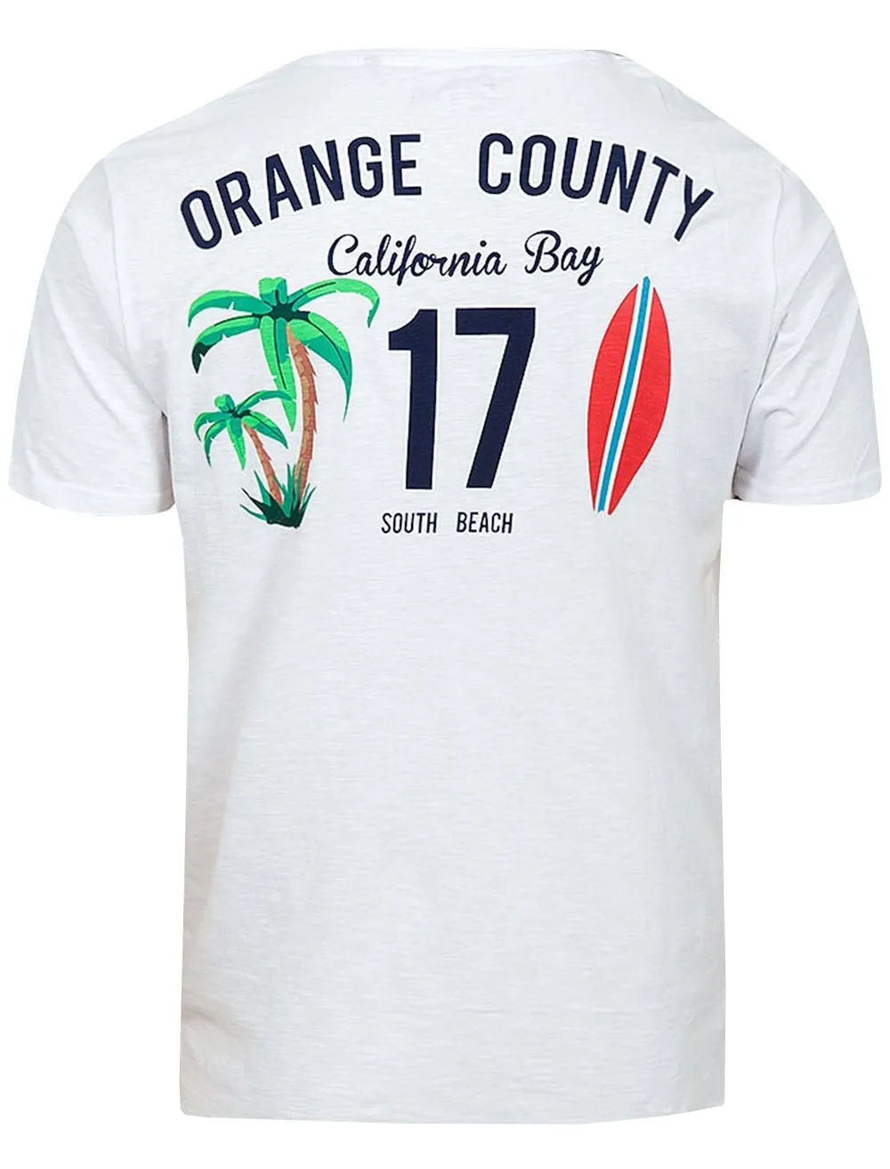 County Motif Crew Neck T-Shirt in White