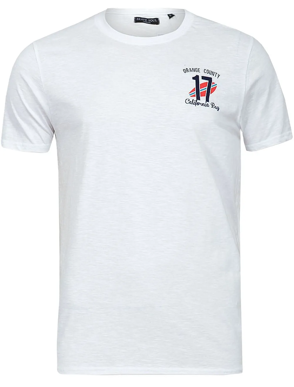 County Motif Crew Neck T-Shirt in White