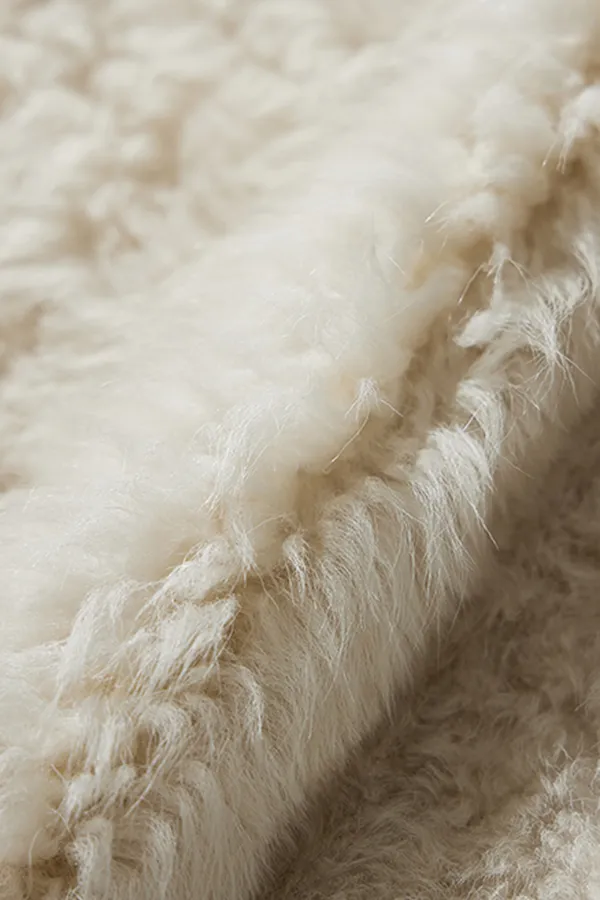 Crewneck Cropped Lambskin Lined Toscana Shearling Coat