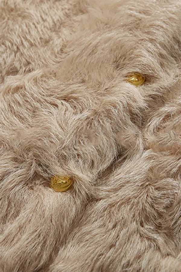 Crewneck Cropped Lambskin Lined Toscana Shearling Coat