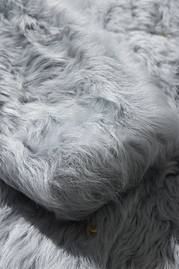 Crewneck Cropped Lambskin Lined Toscana Shearling Coat