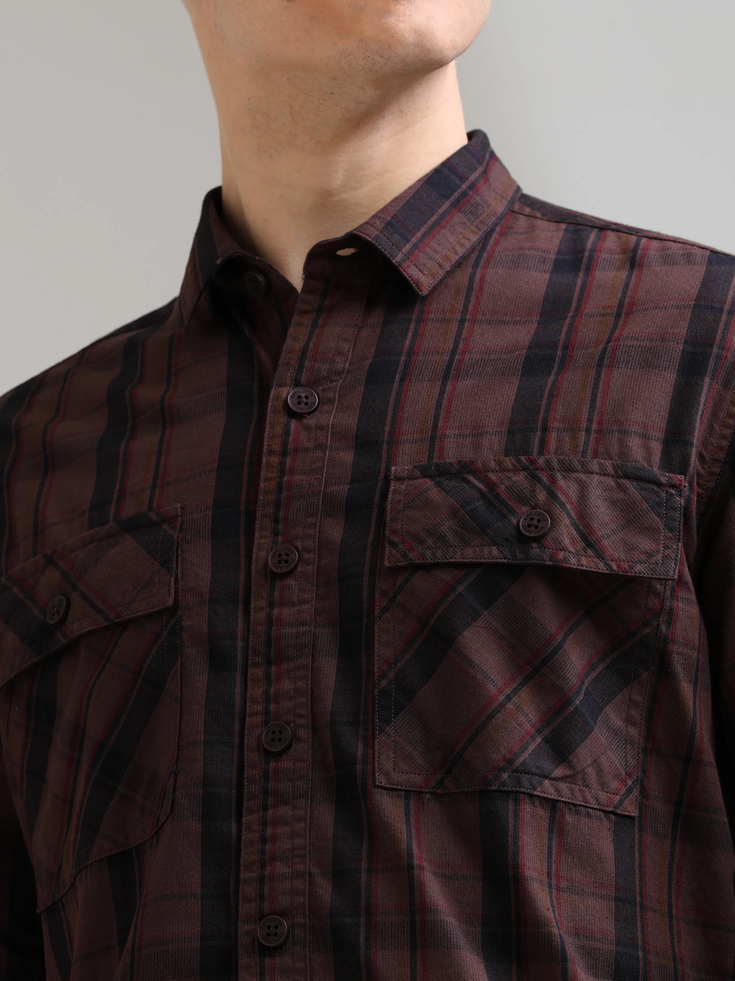 Dusky Carnelian Semi Corduroy Shirt