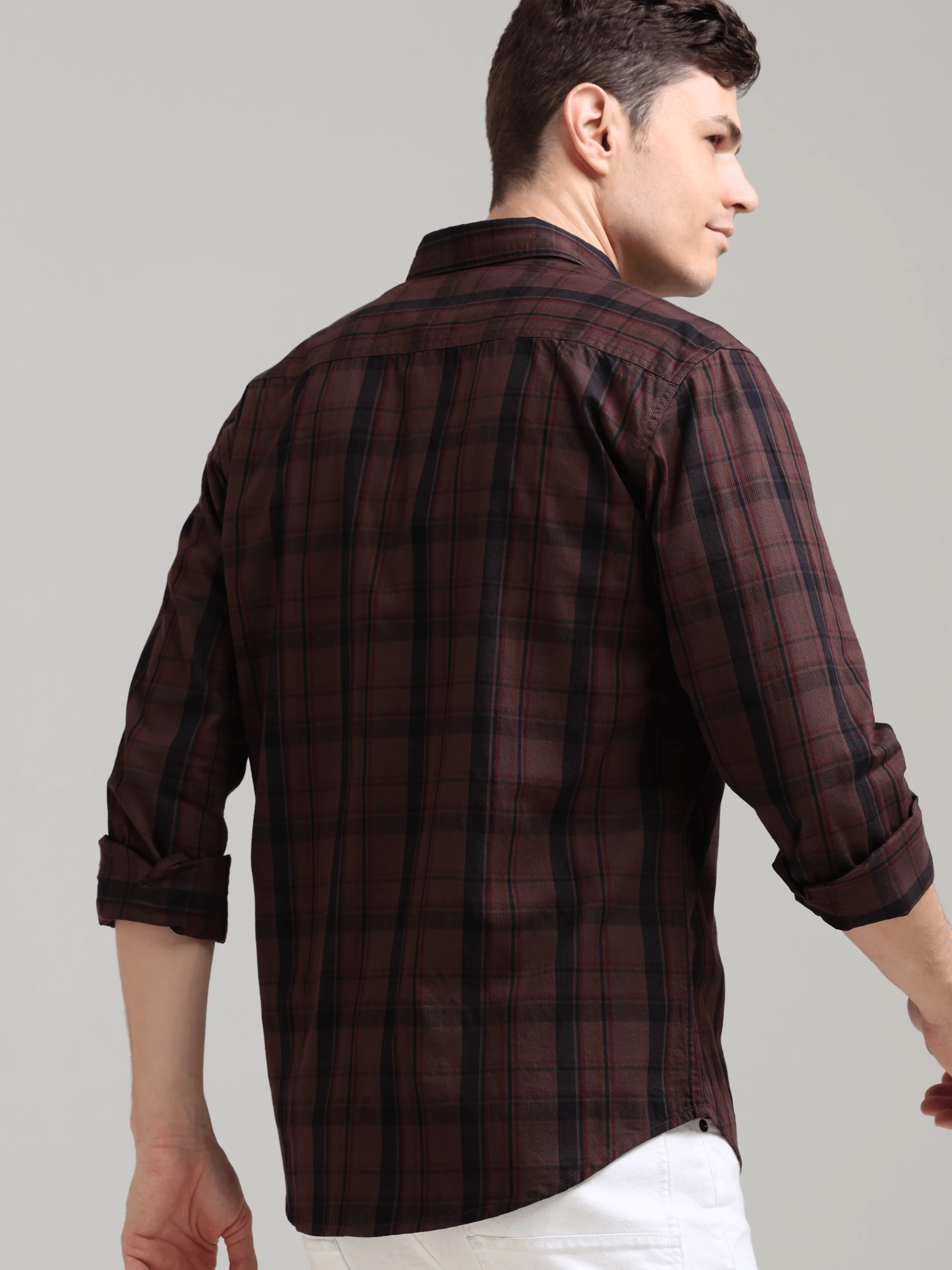 Dusky Carnelian Semi Corduroy Shirt