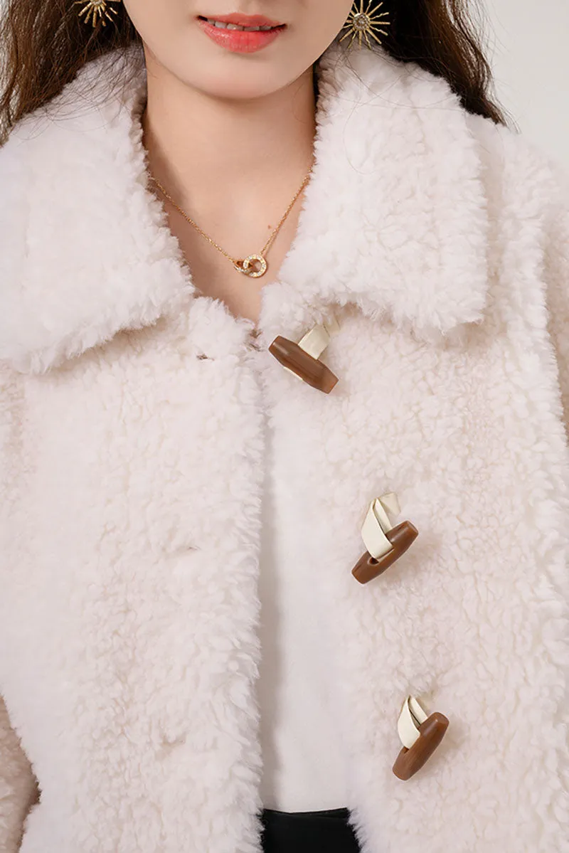 Faux Shearling Teddy Wool Toggle Jacket