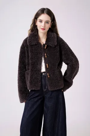 Faux Shearling Teddy Wool Toggle Jacket