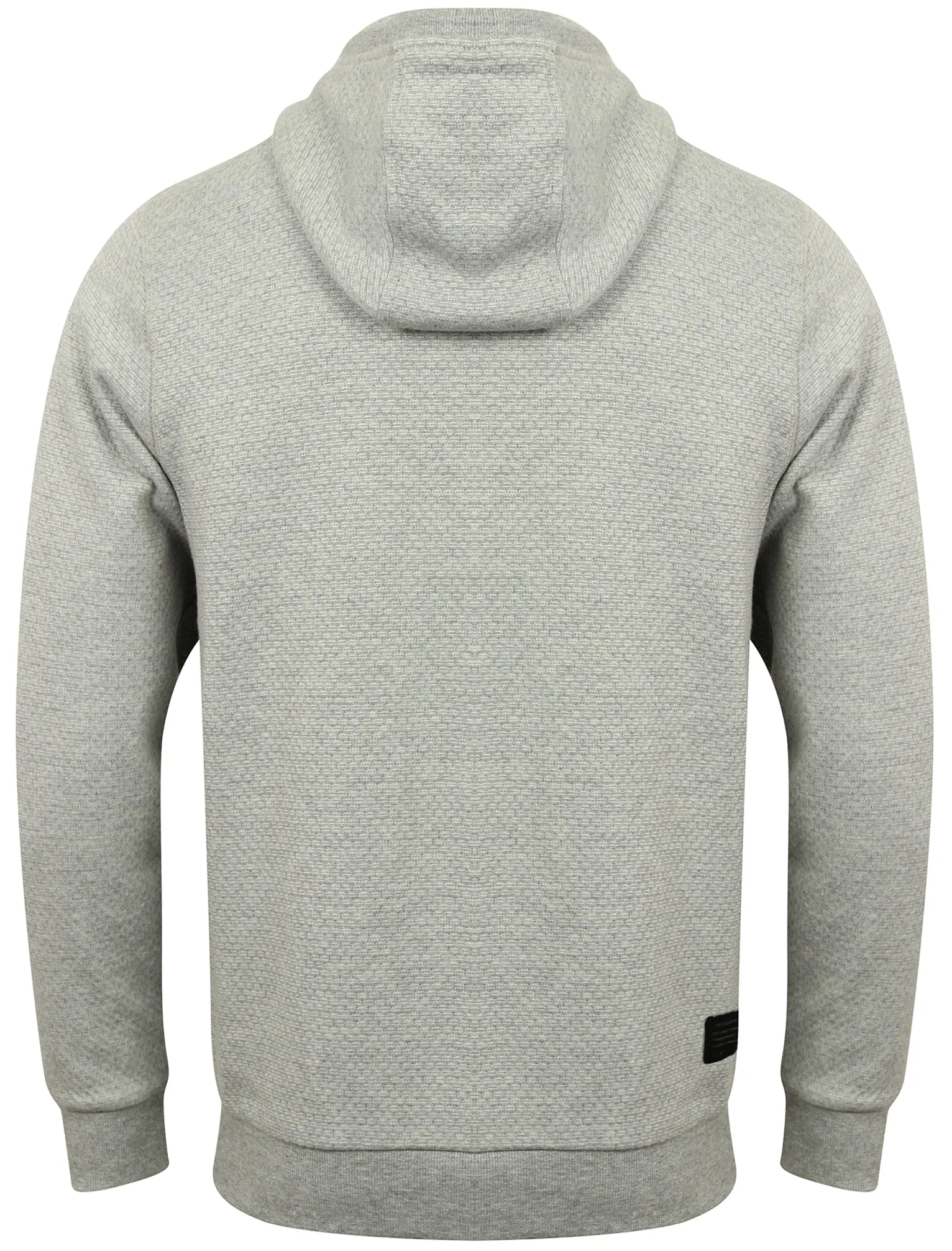 Foreland Textured Fleece Zip Through Hoodie in Light Grey Marl - Dissident
