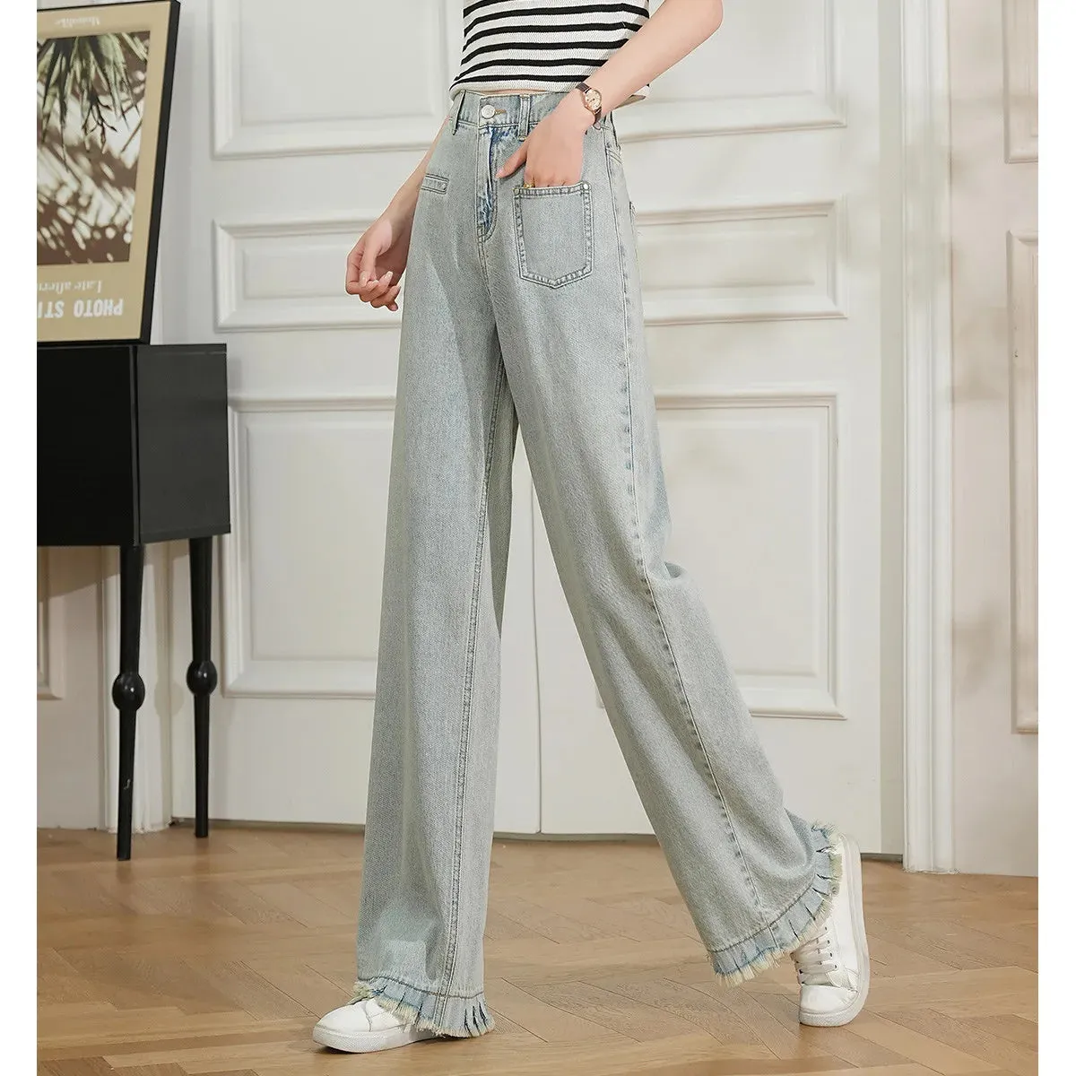High-Waist Wide Leg Denim Pants