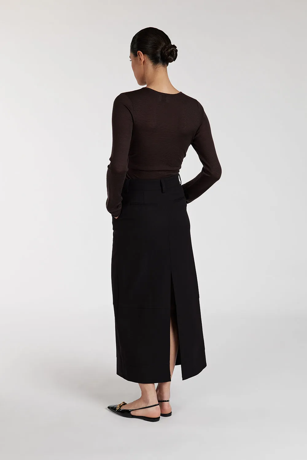 JAC BLACK MIDI SKIRT