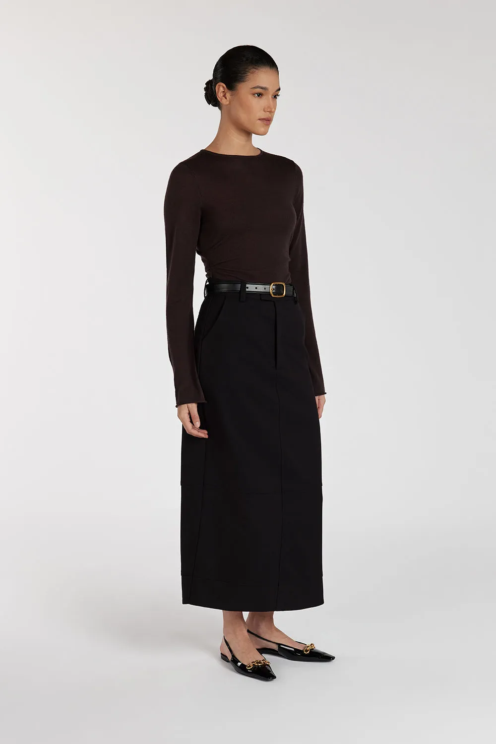 JAC BLACK MIDI SKIRT
