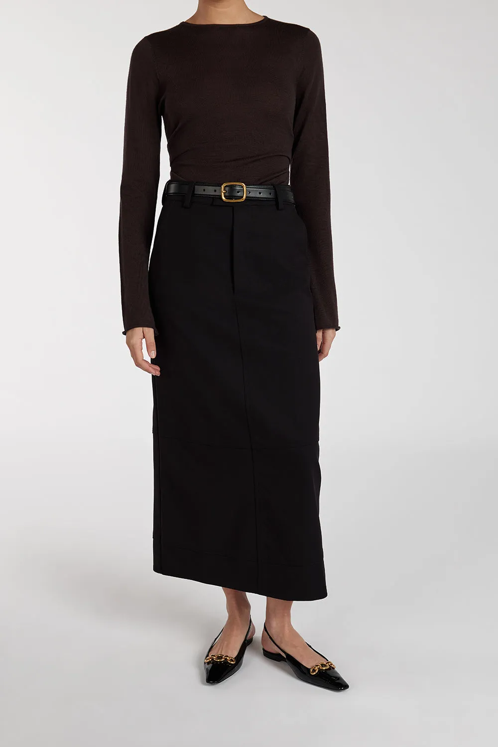 JAC BLACK MIDI SKIRT