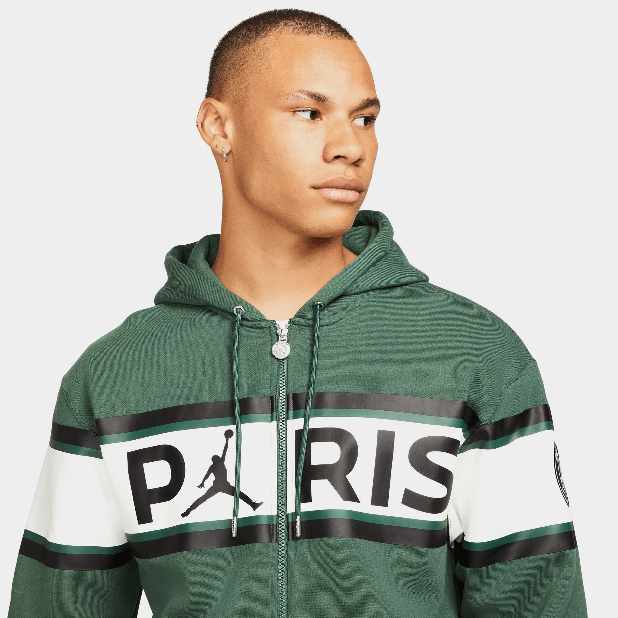 Jordan Paris Saint-Germain Full-Zip Fleece Hoodie / Noble Green