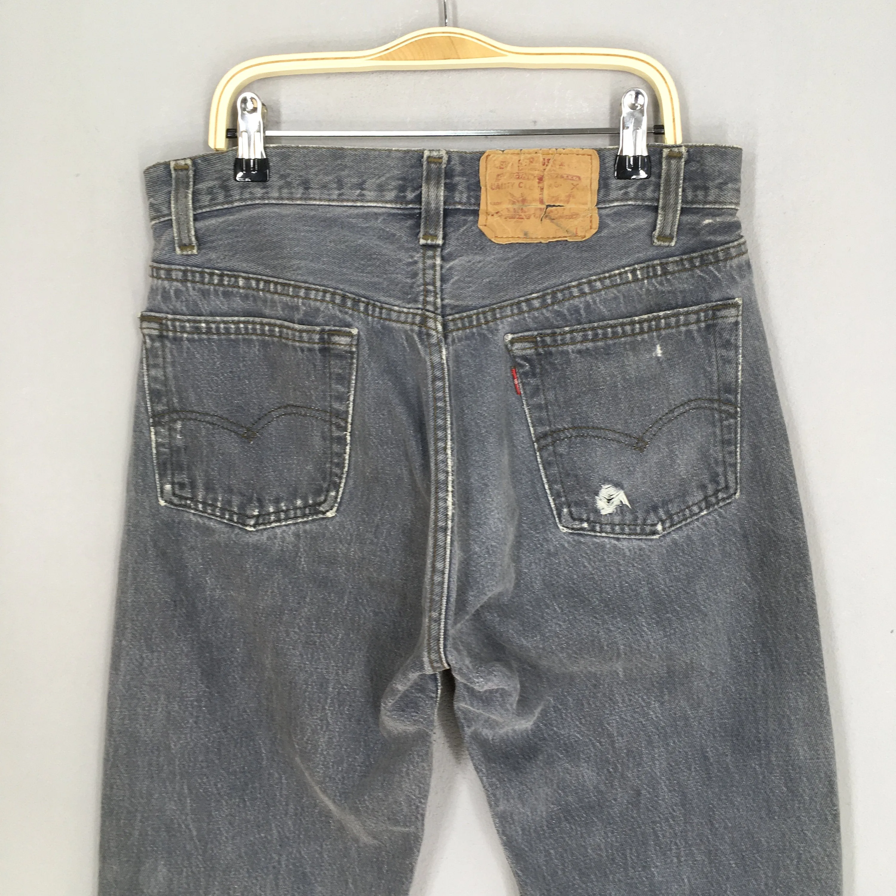 Levi's 501 Ash Gray Distressed Jeans Size 29x29.5