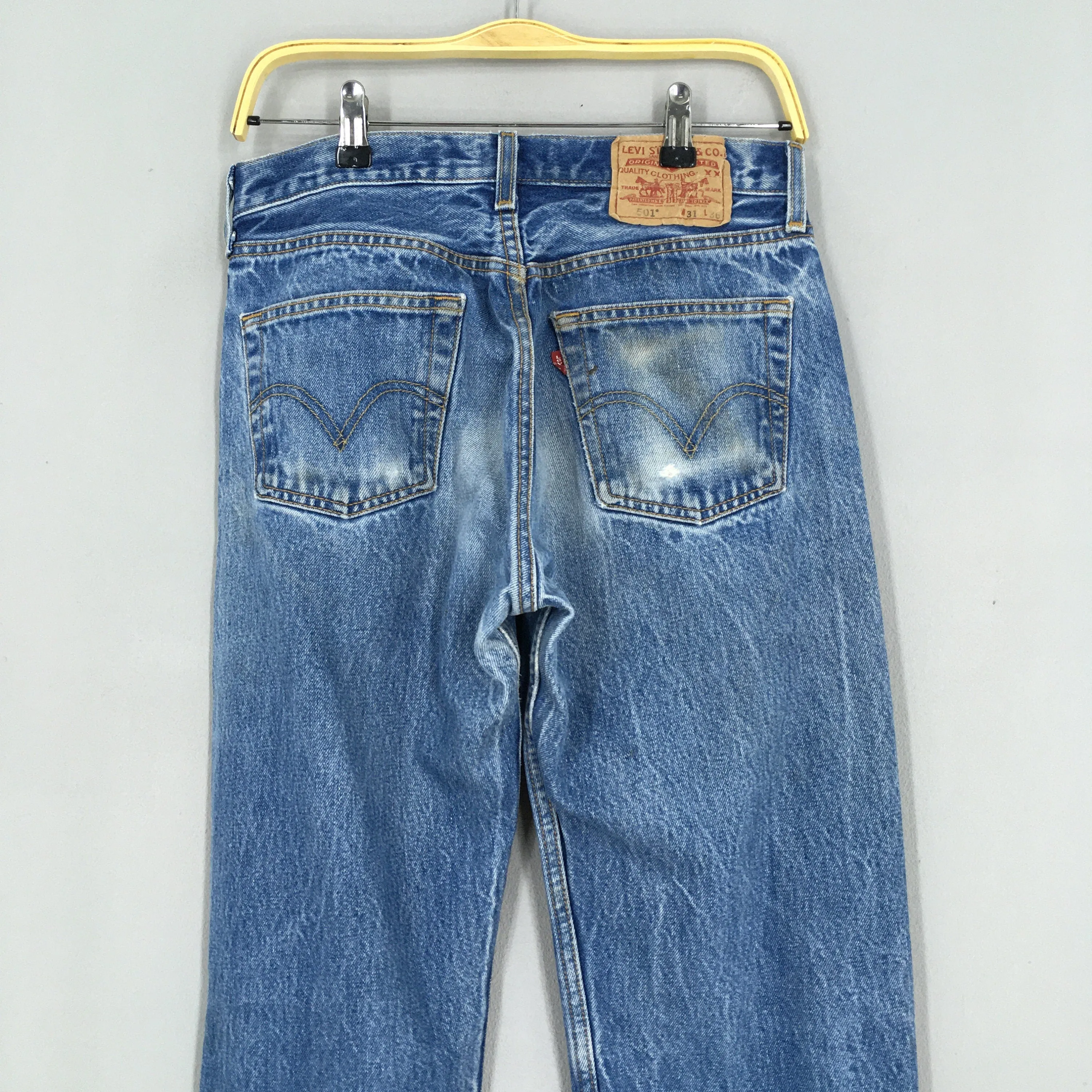 Levi's 501 Faded Dirty Blue Jeans Size 27x31