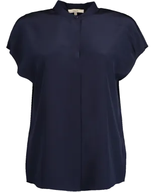 Marine Back Slit Popover Blouse