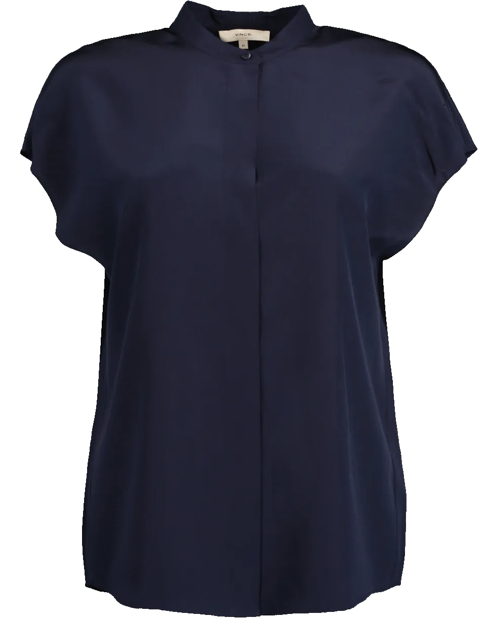 Marine Back Slit Popover Blouse