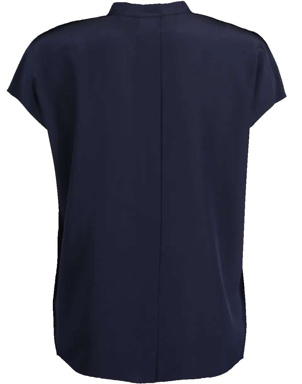 Marine Back Slit Popover Blouse