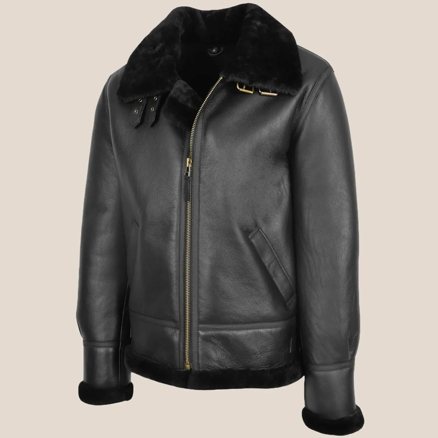 Men's Classic B3 Sheepskin Jacket Black