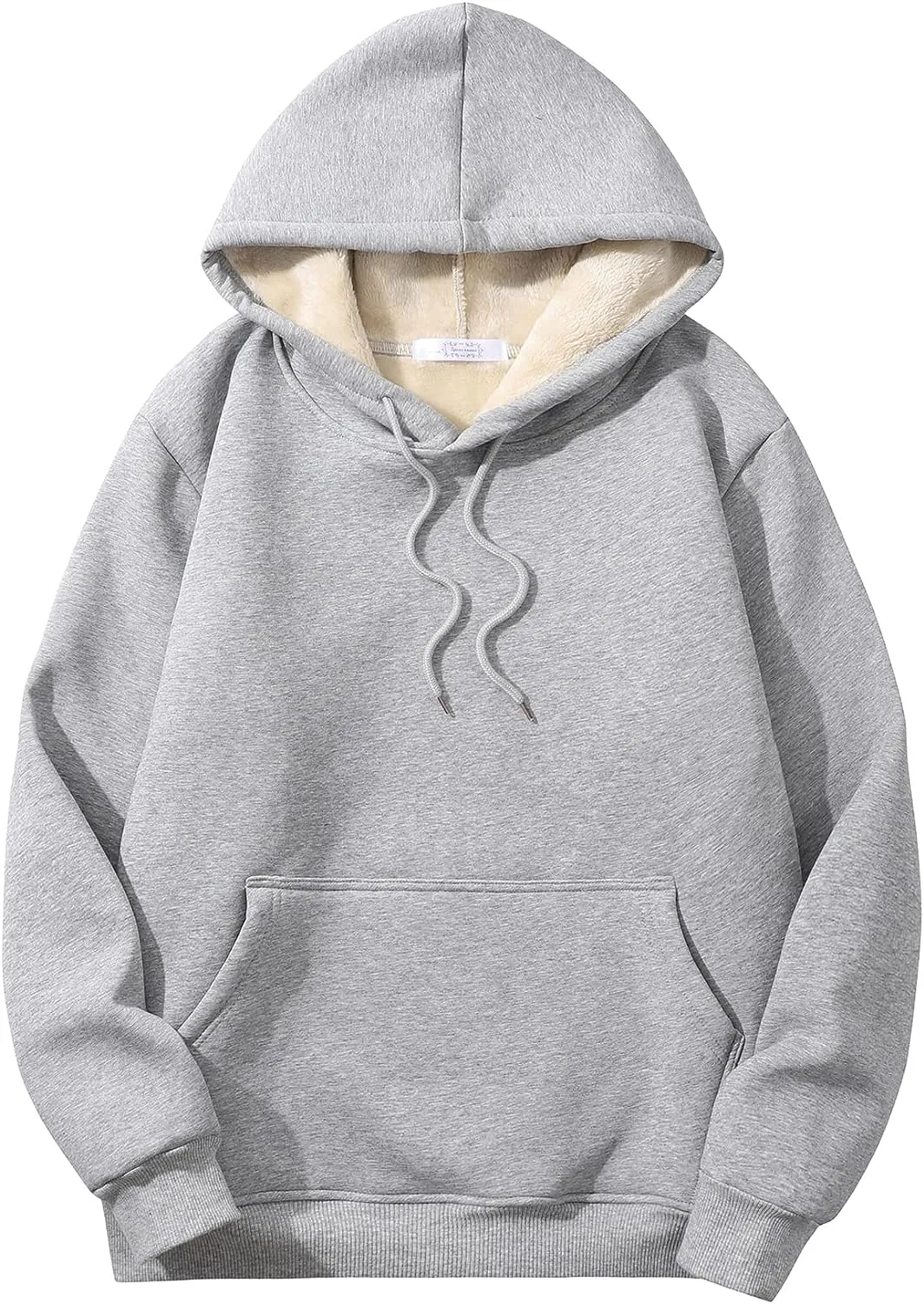 Men's Sherpa Fleece Orange Long Sleeve Hoodie