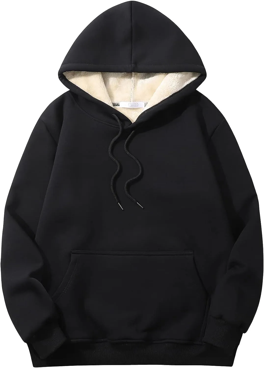 Men's Sherpa Fleece Orange Long Sleeve Hoodie