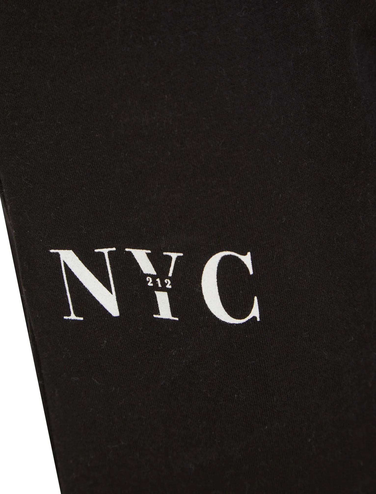 NYC 212 Motif Brushback Fleece Cuffed Joggers in Jet Black - Tokyo Laundry