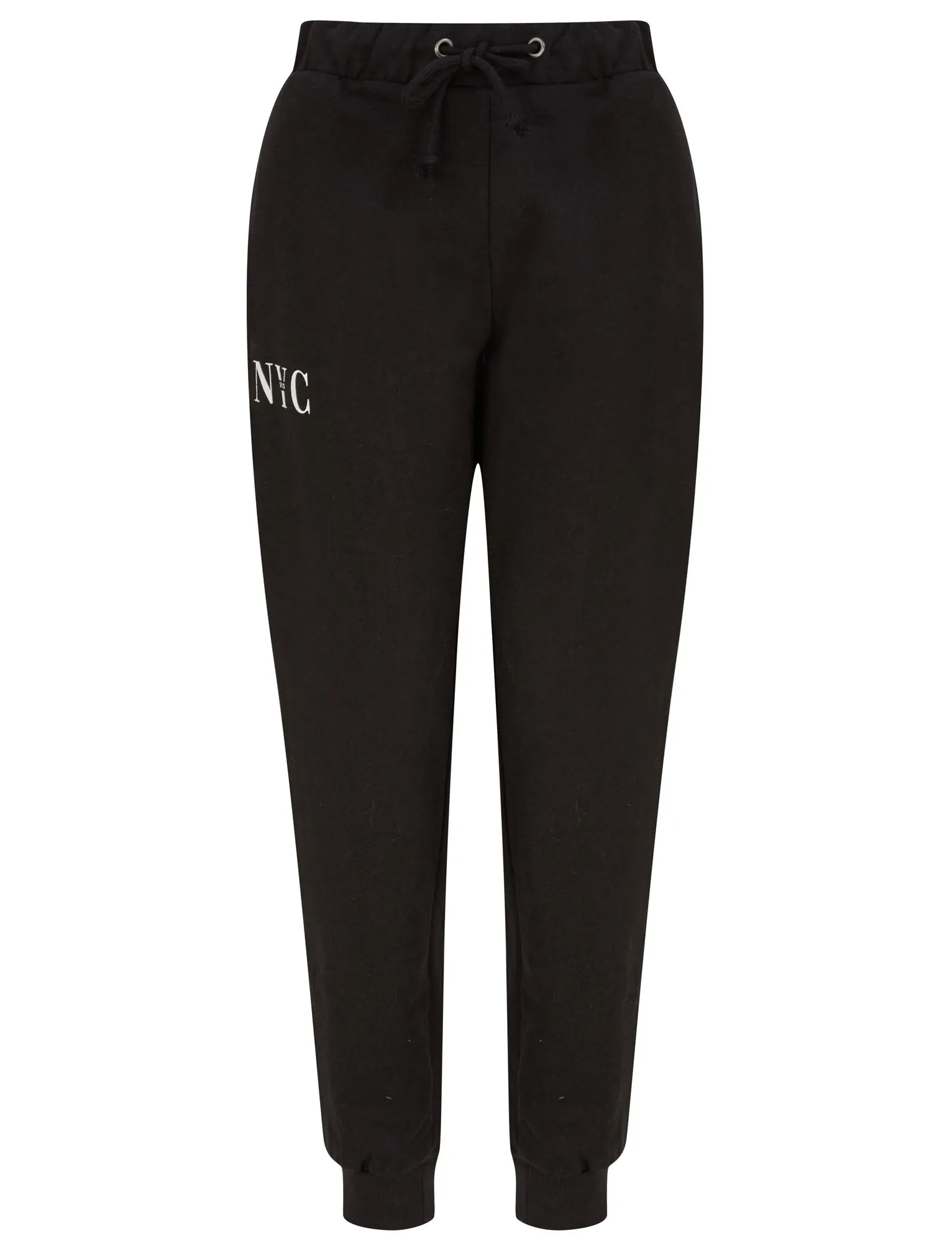 NYC 212 Motif Brushback Fleece Cuffed Joggers in Jet Black - Tokyo Laundry