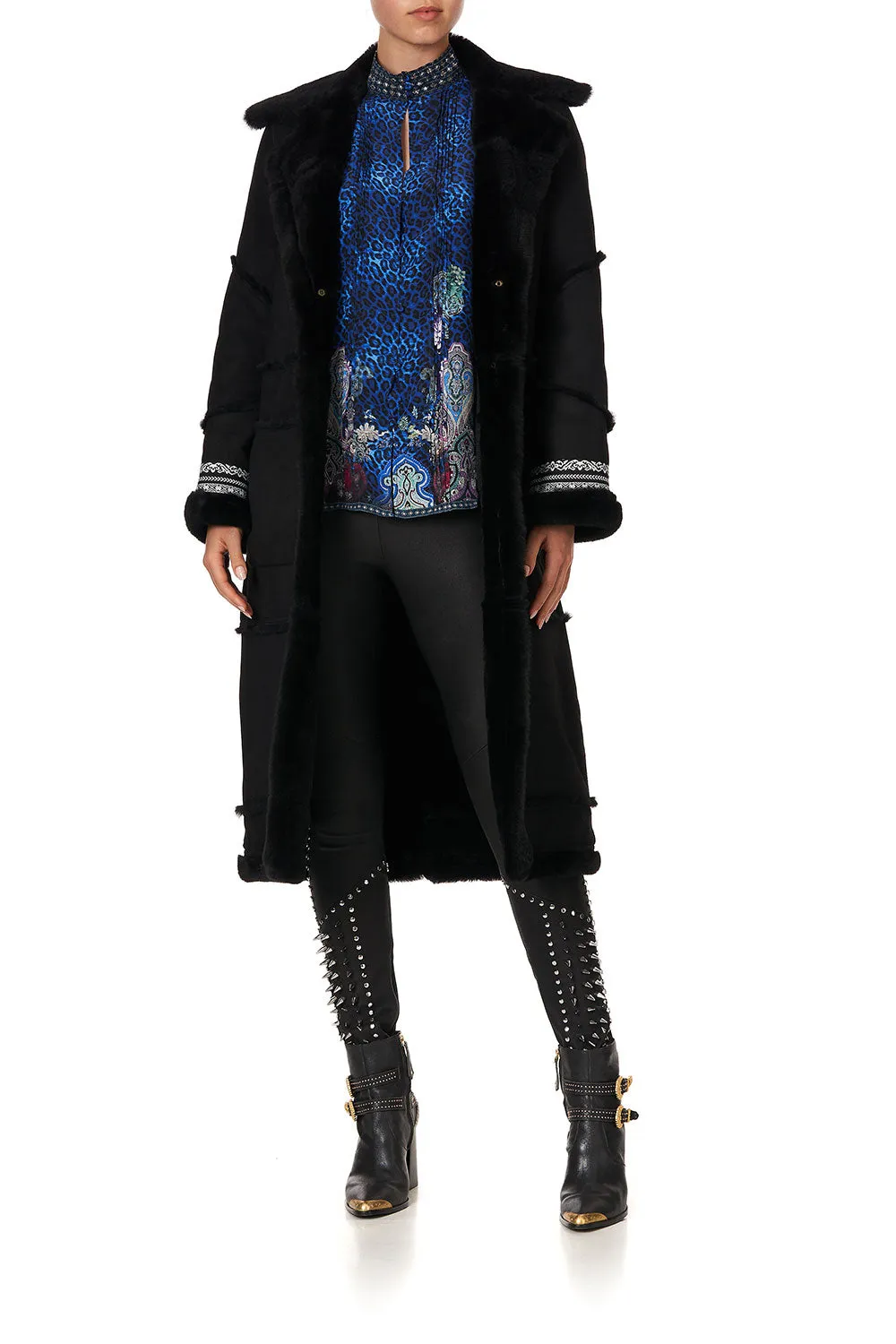 PINTUCK BLOUSE WITH DRAPED SLEEVE CAMDEN MOON