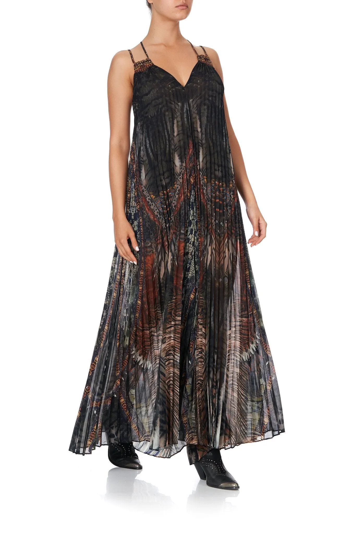 Pleated Jumpsuit W/ Yoke- Kakadu Calling