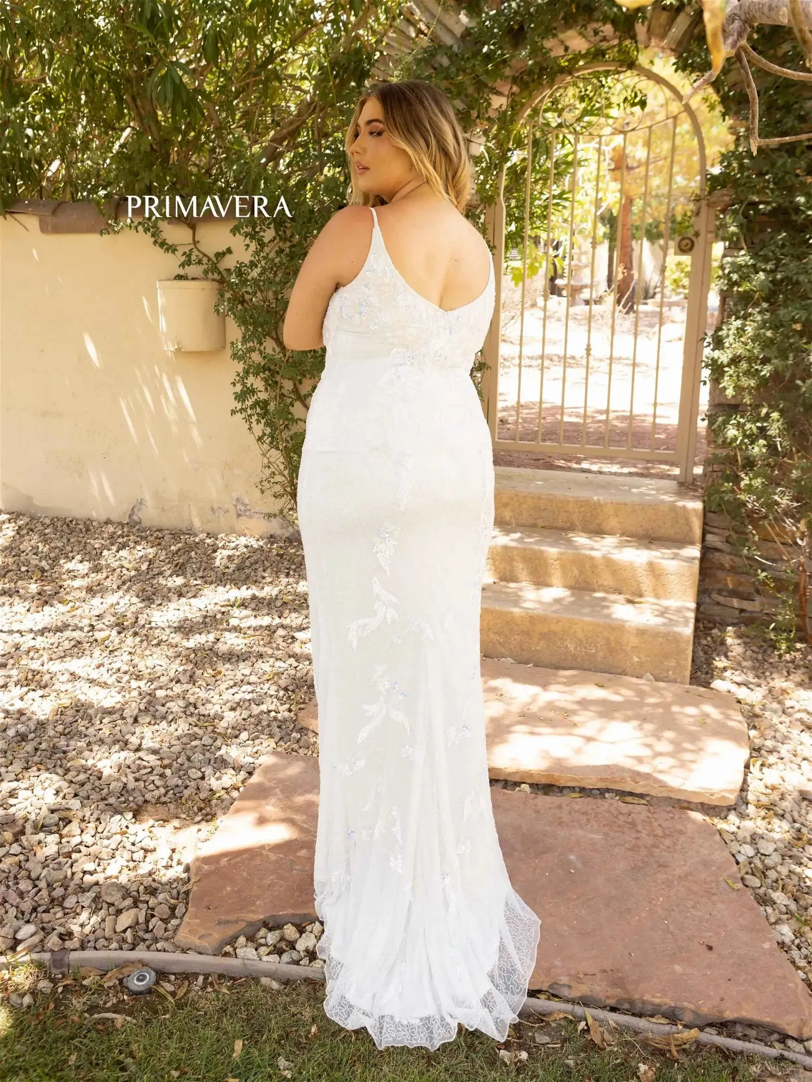 Primavera Couture 14005 Long Beaded Sequin Fitted Plus Size Prom Dress Formal Gown