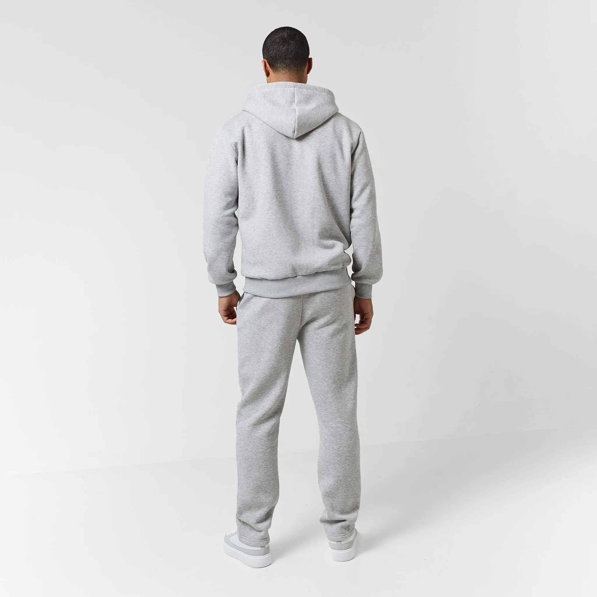 Relaxed Fit FZ Open Hem Tracksuit | Grey Marl