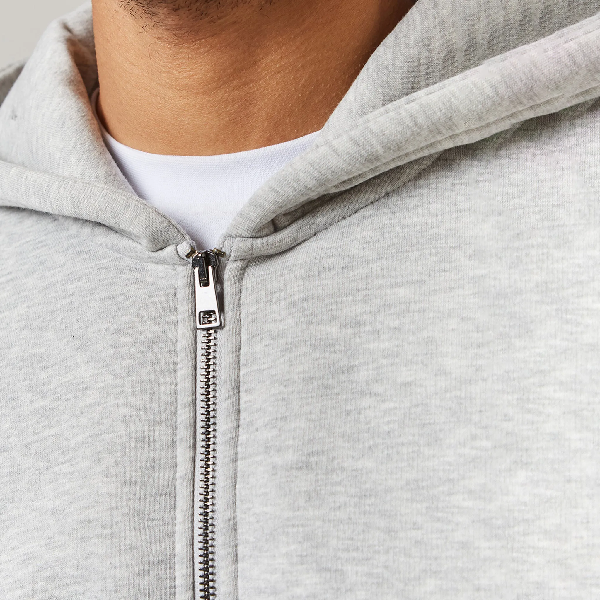 Relaxed Fit FZ Open Hem Tracksuit | Grey Marl