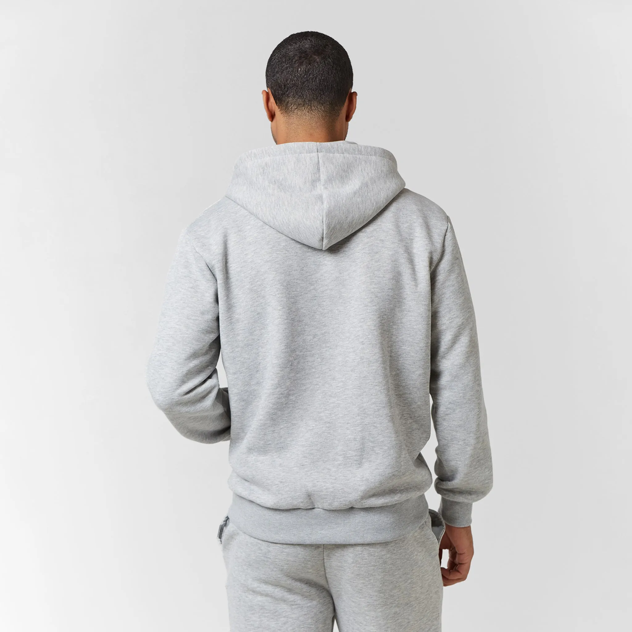 Relaxed Fit FZ Open Hem Tracksuit | Grey Marl
