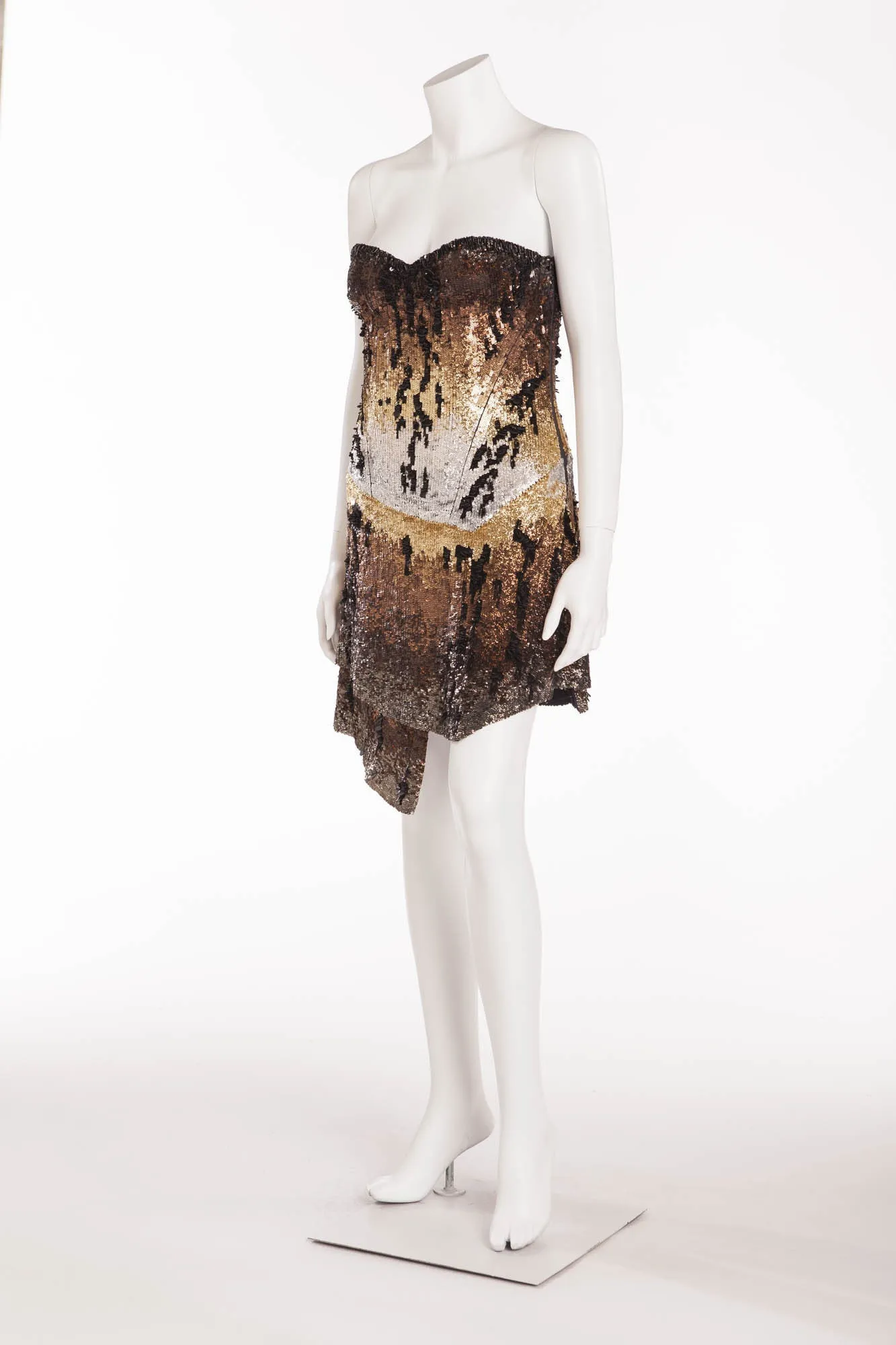 Roberto Cavalli - New with Tags Tiger Print Sequin Mini Dress - IT 42