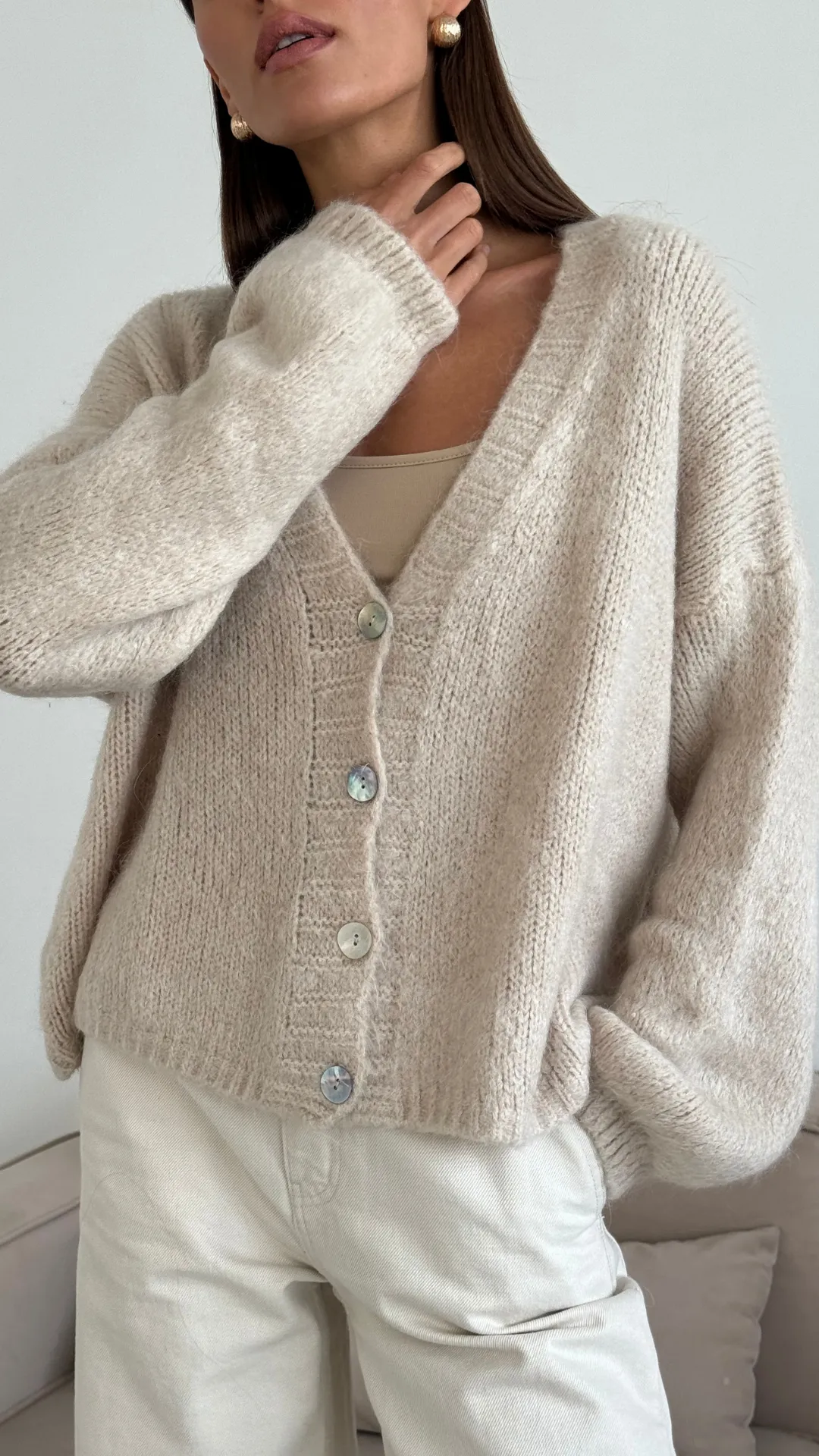 RUBY CARDIGAN - STONE