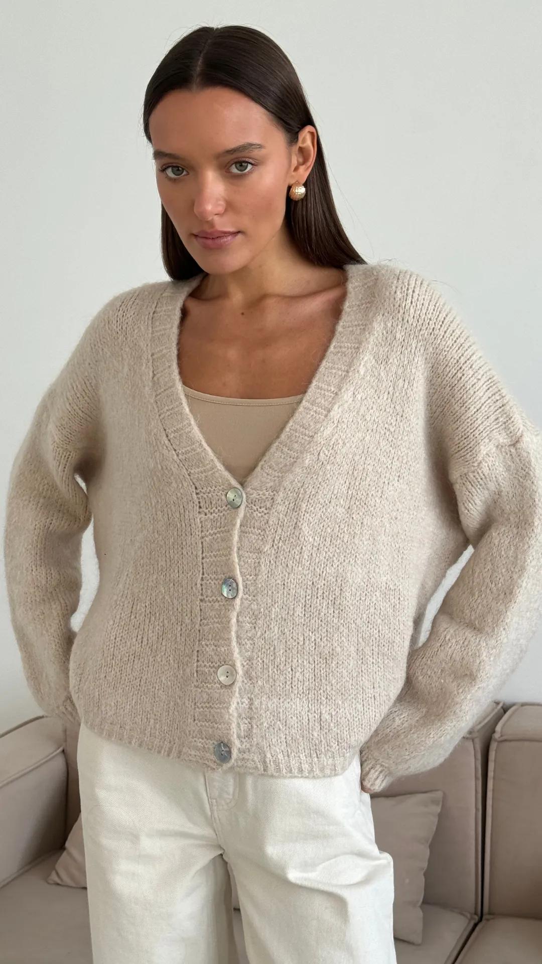 RUBY CARDIGAN - STONE