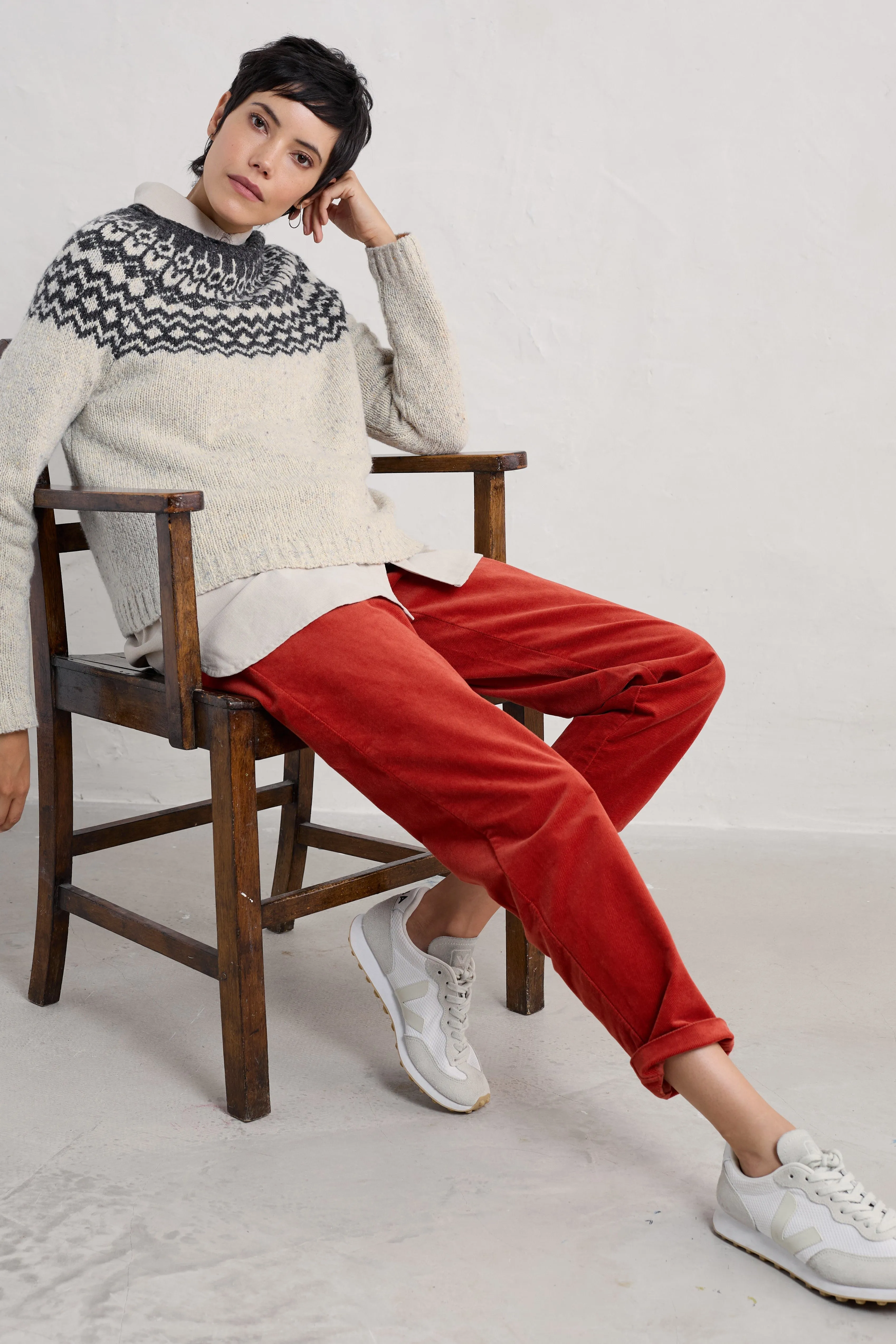 Seasalt Port Kinnis Jumper in Wag Tail Aran Onyx