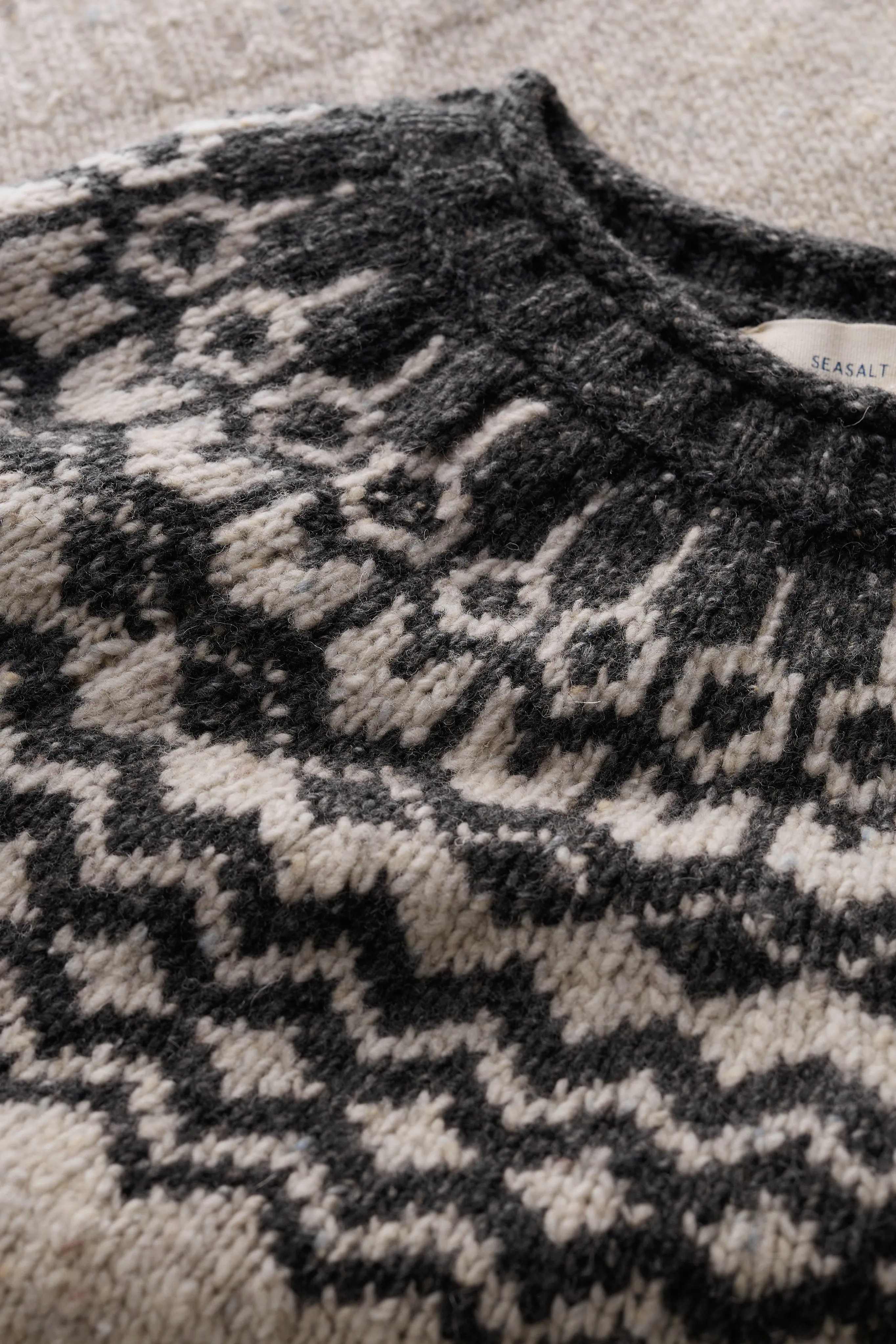 Seasalt Port Kinnis Jumper in Wag Tail Aran Onyx