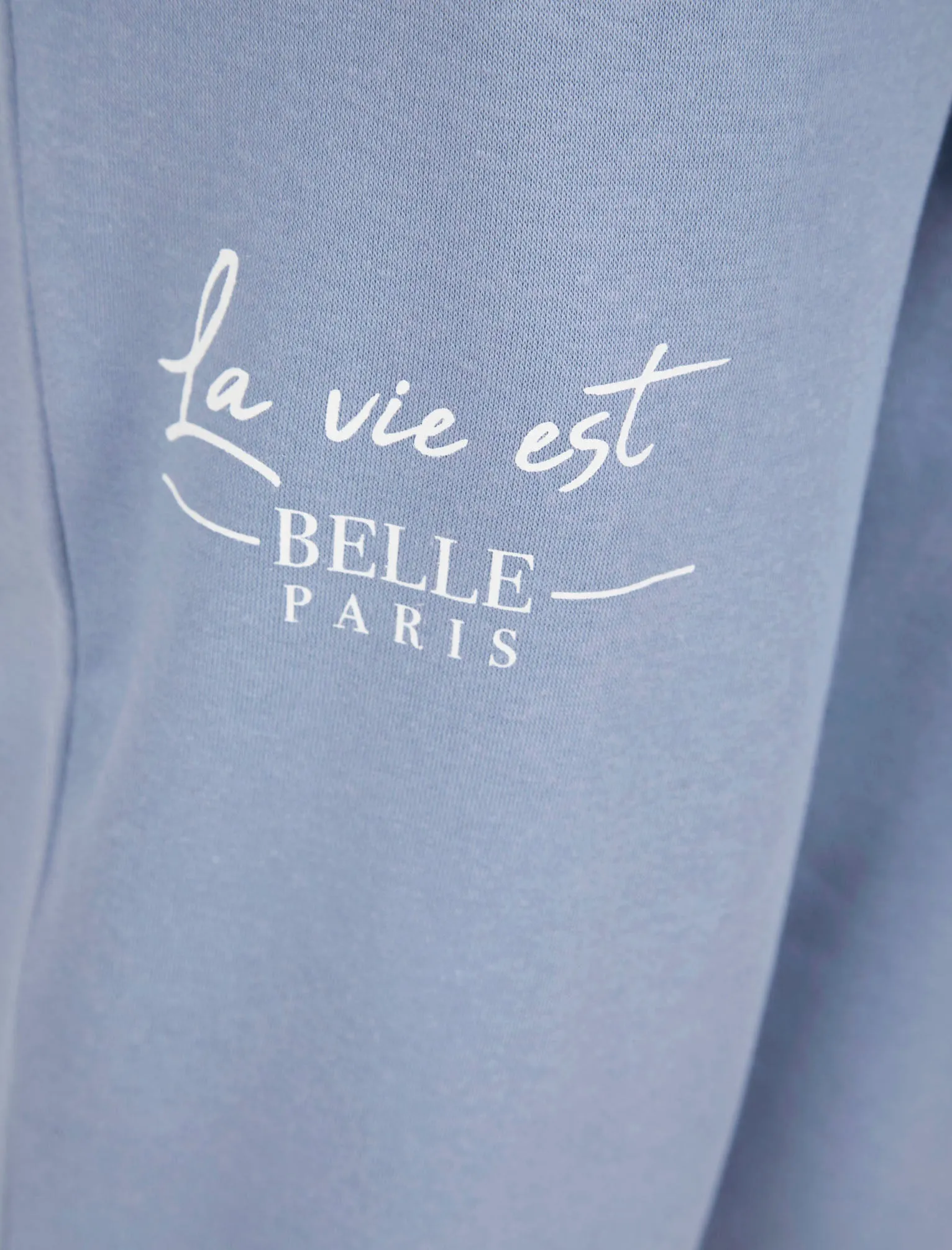 Serafina Motif Brushback Fleece Cuffed Joggers in Infinity Blue - Weekend Vibes